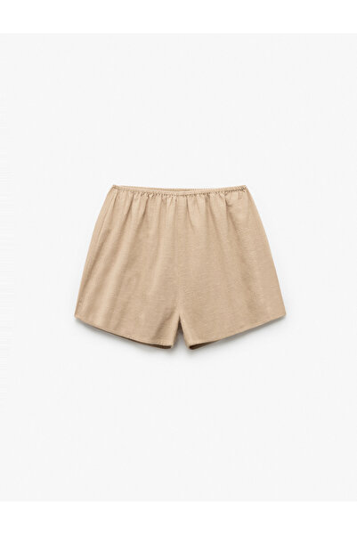 Koton Pamuklu Yüksek Bel Fistolu Brodeli Mini Şort