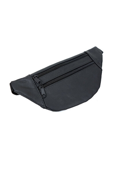 OEM Geantă tip centură, piele naturală, Negru, Tita, BRS201