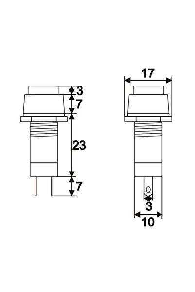 Mercaton Buton1 circuit3A-250VOFF(-ON)rosu
