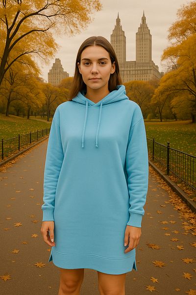 Duss Slim Fit Hooded Tunic with Hidden Pocket Detail and Side Slits