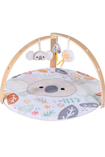 Konig Kids - سجادة ألعاب خشبية للأطفال مع ألعاب ناعمة وتصميم أوراق الشجر