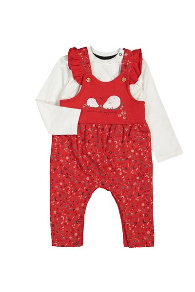 Divonette Baby Girl Floral Patterned Jumpsuit Badi Set of 2 - Baby Clothing