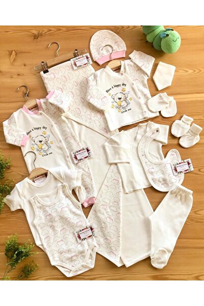 Renkli Puset 12 Piece 100% Organic Hospital Output Set Bear Cloud