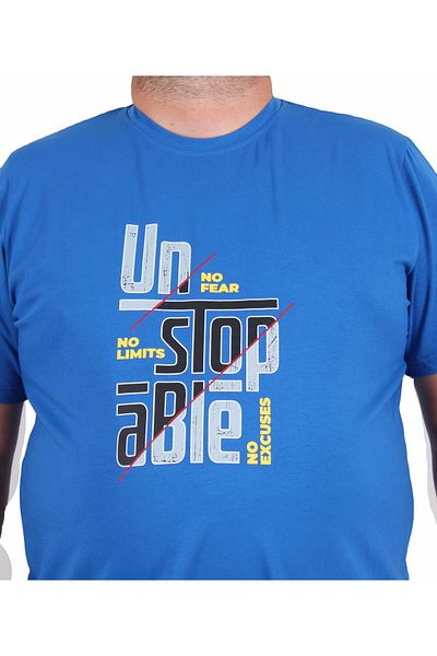 Starbattal Men's Plus Size Crew Neck T-Shirt Un Stop Able 25181 Saks