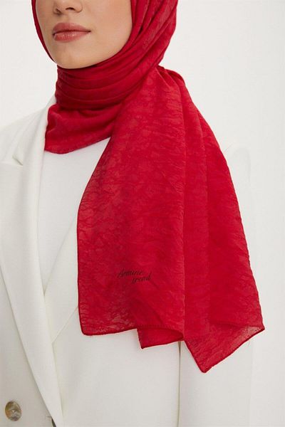 Armine Outlet, Organic Cotton Shawl - 61 - Red