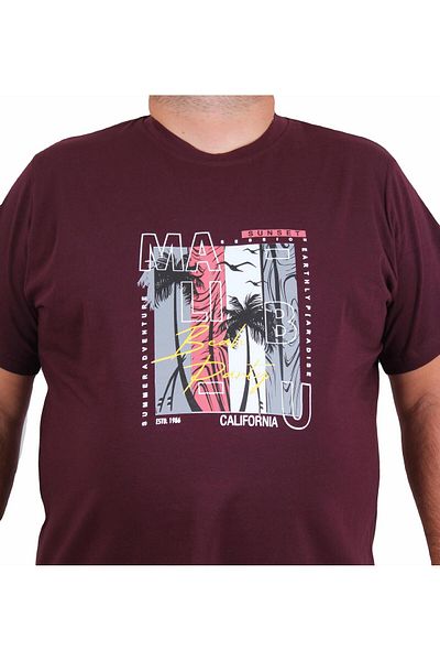 Starbattal Men's Plus Size Crew Neck T-Shirt Beach Party 25191 Murdum