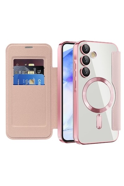 Stef's Cat Θήκη SmartMag για Samsung Galaxy A55 5G N65 - Δερμάτινη, Ροζ