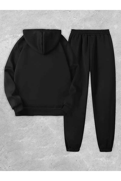 CLAYES Unisex Black San Fran Cisco Printed Tracksuit Hoodie- Winter Hooded Fabric
