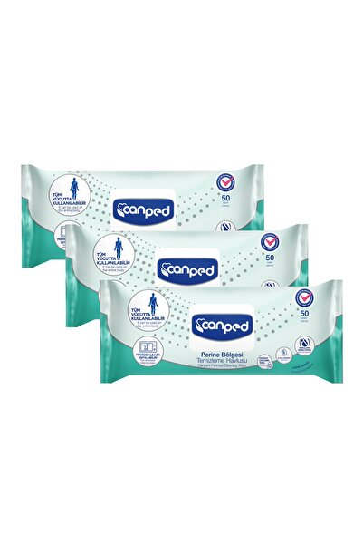Canped Perine Bölgesi Temizleme Havlusu 50 Li x 3 Adet