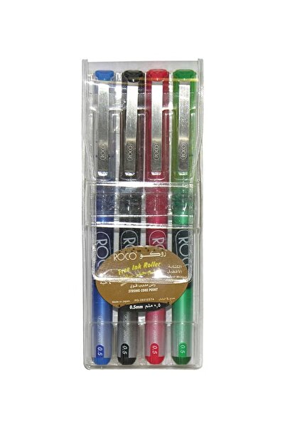 Roco 4-Piece Cone Tip Liquid Ink Ballpoint Pen Set – Multicolour