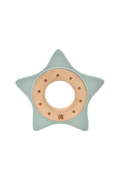 Kikka Boo KikkBoo silicone and wooden teething toy Star Mint