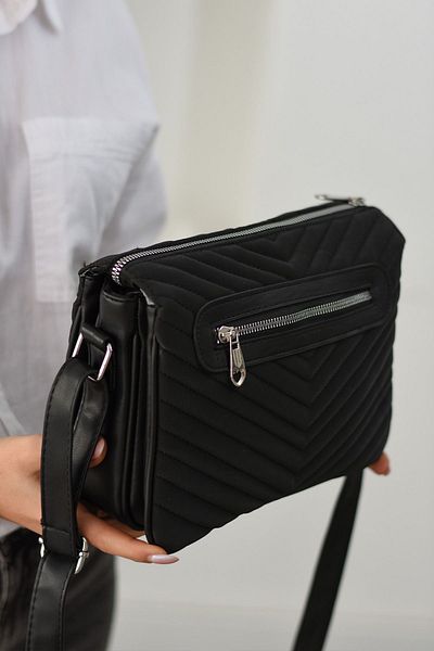 H&D COLLECTİON Quilted 3 Compartment Lined Long Strap Very Useful Crossbody and Shoulder Bag 1403