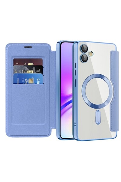 Danex Husă de protecție pentru Samsung Galaxy A05 / Y38 - Piele, Albastru des...
