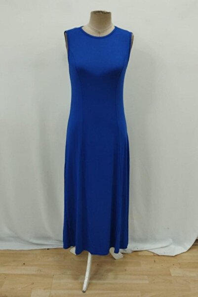 Mossta Crew Neck Sleeveless Long Viscose Dress - Saks