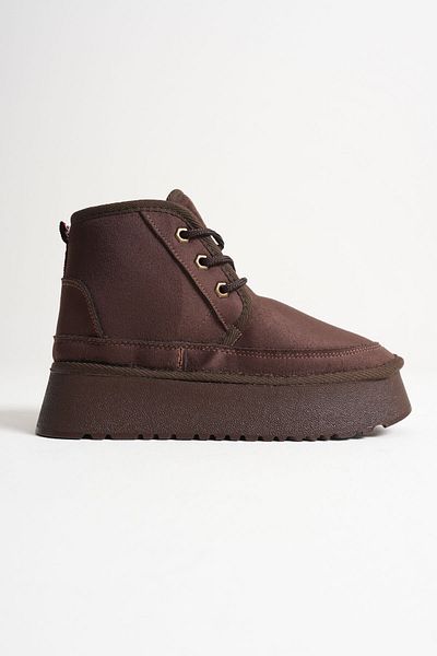Zerenyus Elena Premium Women's Bitter Brown Winter Fur Lined Thick Sole Boots