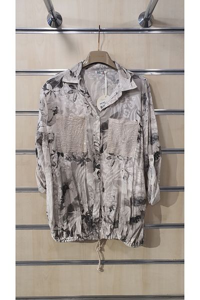 Park Moda Italian Shirt Sequin Detailed Authentic Pattern