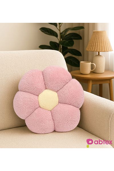 Pabtex Daisy Shaped Plush Pillow for Home and Room Decoration 40 cm