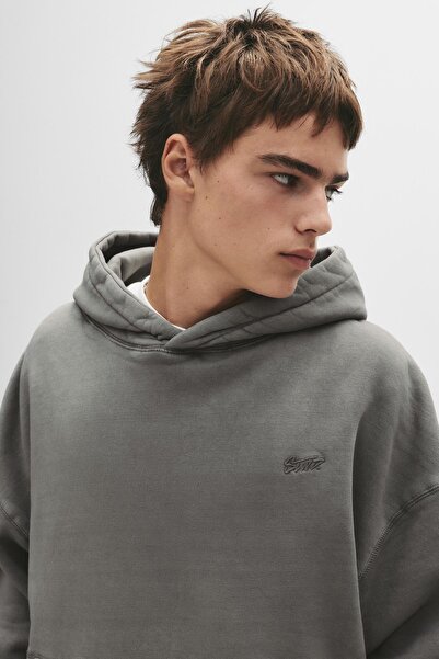 Pull & Bear Kapüşonlu STWD Yamalı Sweatshirt