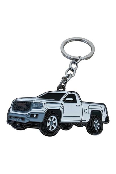Generic Elegantly Crafted Pickup Truck Keychain – White and Silver Metal