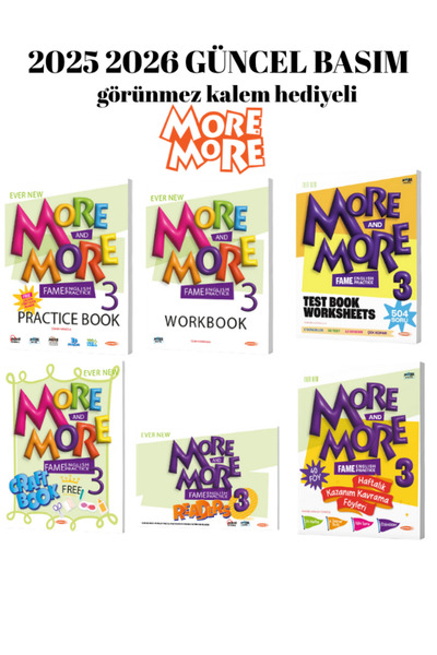 Fenomen Yayıncılık MORE MORE 3.SINIF PRATICE BOOK VE TEST BOOK VE HAFTALIK KA...