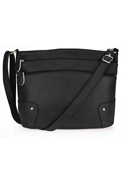 OEM Geantă de umăr pentru femei, Adleys, piele, 22x28x13 cm, FB306 Negru