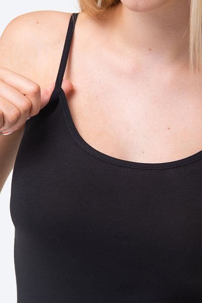 Happy Fox Cotton Women's Strap 2-Piece Undershirt Black-White