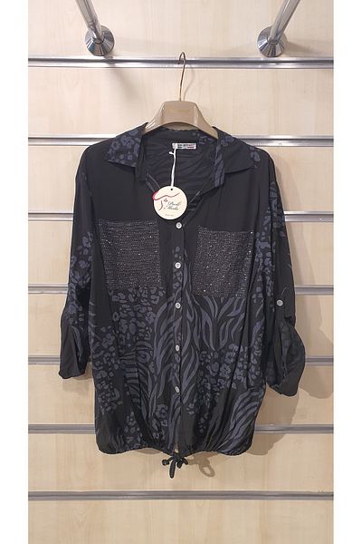 Park Moda Italian Shirt Sequin Detailed Authentic Pattern