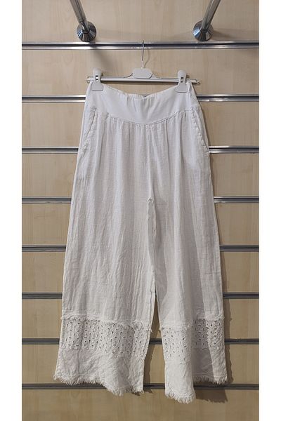 Park Moda Italian Linen Trousers with Fisto Detail