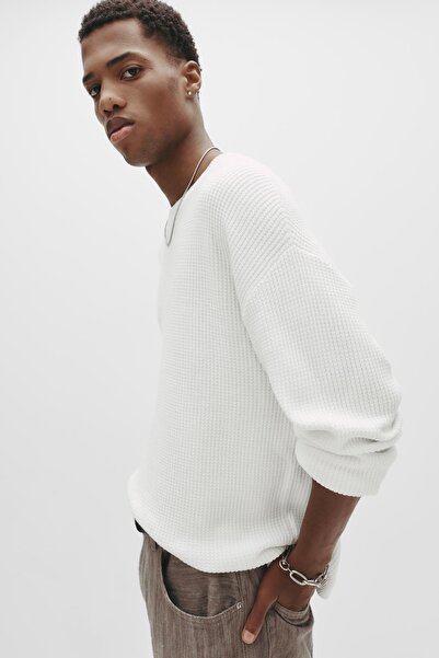 Pull & Bear Gofre örgü kazak