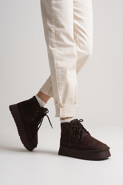 Zerenyus Elena Premium Women's Bitter Brown Winter Fur Lined Thick Sole Boots