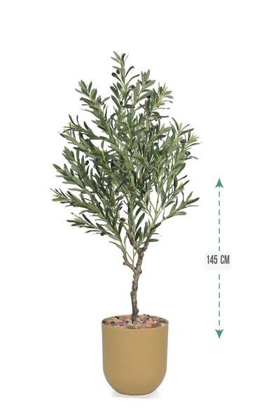 Arma شجرة زيتون صناعية (145 سم) مع وعاء بلاستيكي