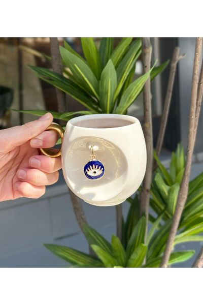 Onedekor Single Luxury Porcelain Lucky Charm Evil Eye Mug