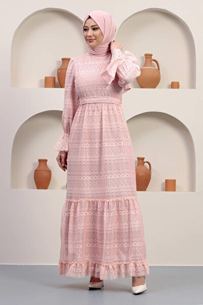 Missvalle Βραδινό φόρεμα με δαντέλα με λεπτομέρεια μαργαριταριού σε σκόνη 12239