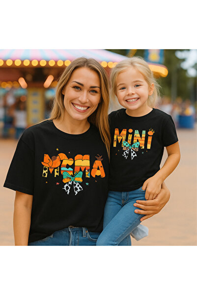 SVART WEAR Set de tricouri combinat Mama Mini Mamă Fiică Copil bumbac 100% tricou Twin (PRET SOLITAR)