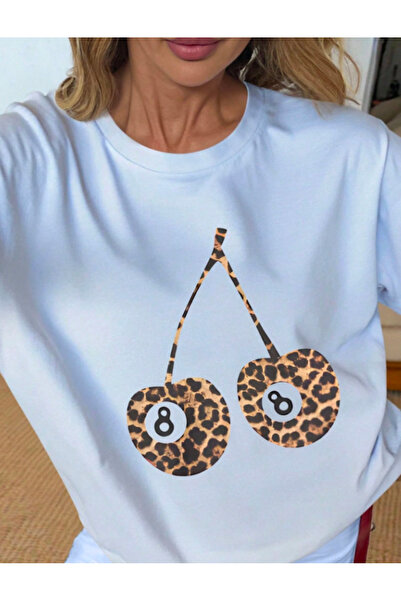 beyz wear تي شيرت بطبعة كرز الفهد