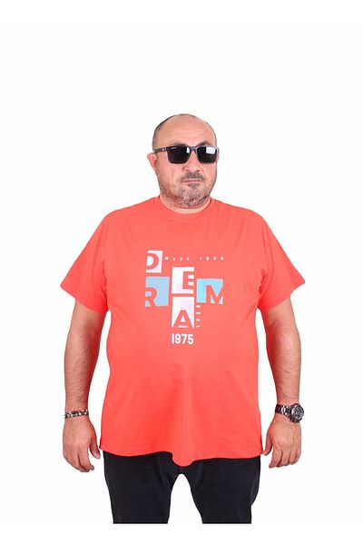 Starbattal Men's Plus Size Crew Neck T-Shirt Dream 25183 Pomegranate Flower