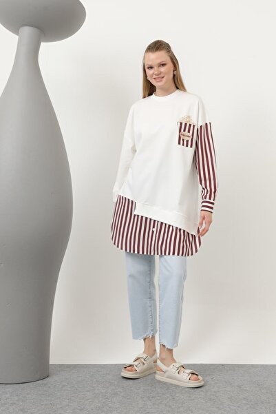 Puane Kadın Tesettür Pamuklu Popcorn Sweatshirt