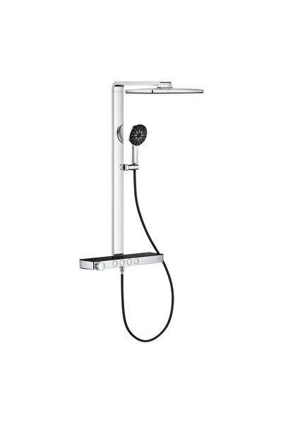 Grohe Rainshower Aqua Pure Duvara Monte Termostatik Bataryalı Duş Sistemi Siyah/Krom - 100961KI00