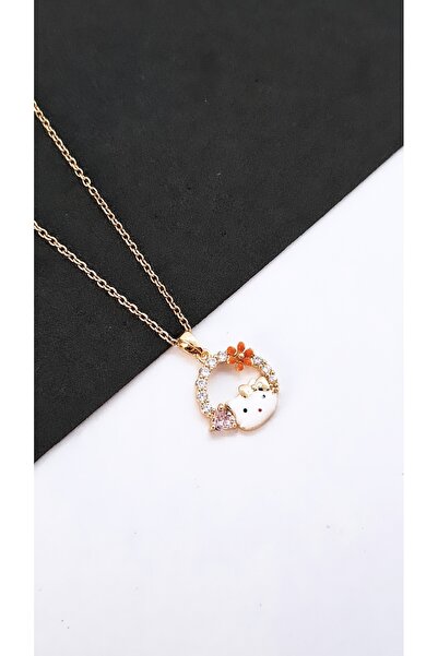 Serenity قلادة من الفولاذ بتصميم زهور هالو كيتي