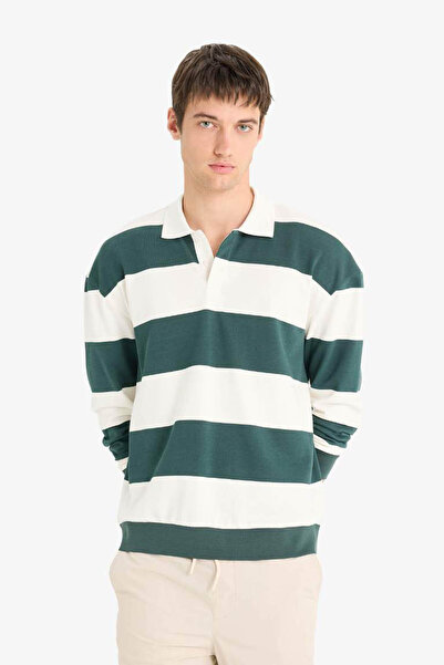 DeFacto Πράσινο ανδρικό φούτερ F0857AX/GN536