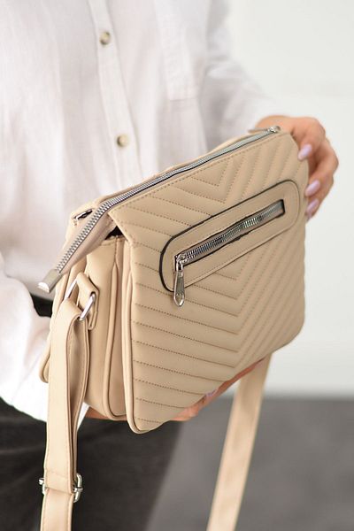 H&D COLLECTİON Quilted 3 Compartment Lined Long Strap Very Useful Crossbody and Shoulder Bag 1403