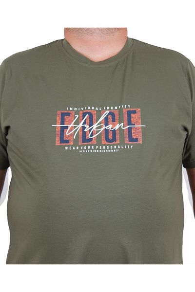 Starbattal Men's Plus Size Crew Neck T-Shirt Edge 25190 Khaki