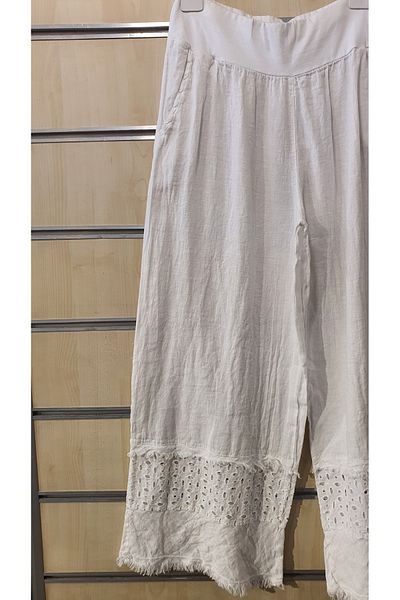 Park Moda Italian Linen Trousers with Fisto Detail
