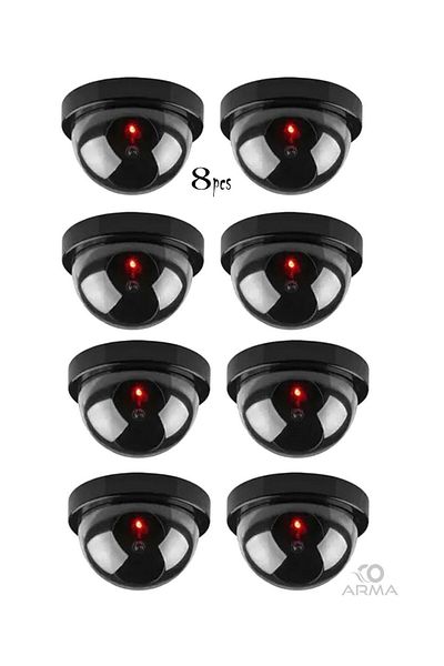 co arma Dummy Surveillance Camera with Red Flashing Light, Pack of 8