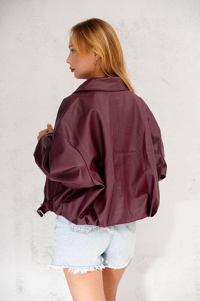 Jaglion Oversize Bomber Belted Leather Jacket