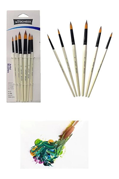 STOREMAX 6'LI Liner Resim Sanat Fırça Seti Akrilik Guaj Yağlı Suluboya