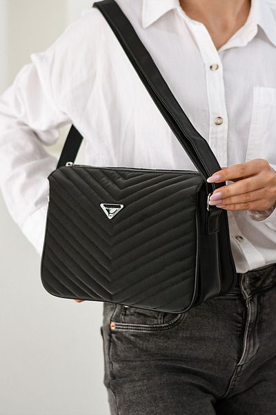H&D COLLECTİON Quilted 3 Compartment Lined Long Strap Very Useful Crossbody and Shoulder Bag 1403