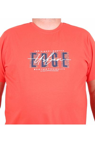 Starbattal Men's Plus Size Crew Neck T-Shirt Edge 25190 Pomegranate Flower
