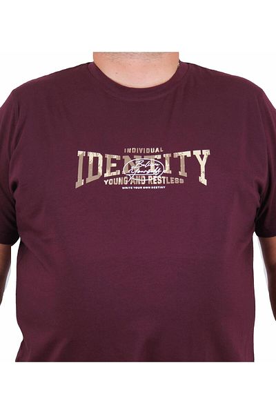 Starbattal Men's Plus Size Crew Neck T-Shirt Identity 25189 Murdum