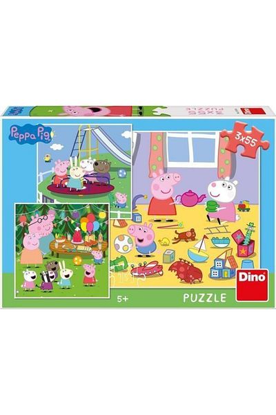 Dino 3 in 1 Puzzle - Peppa Pig on Vacation (3 x 55)